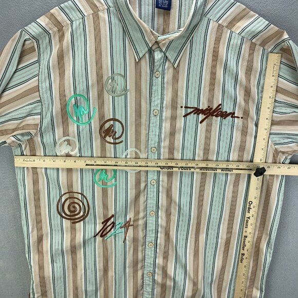 Vintage Miskeen Originals Mens Shirt 4X Button Up Urban Hip Hop Hand Painted Tan - Picture 10 of 12